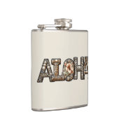 Hawaiisch-Polynesischer Aloha Bamboo Look Flachmann (Rechts)