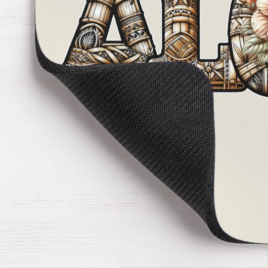 Hawaiisch-Polynesischer Aloha Bamboo Look Mousepad (Ecke)