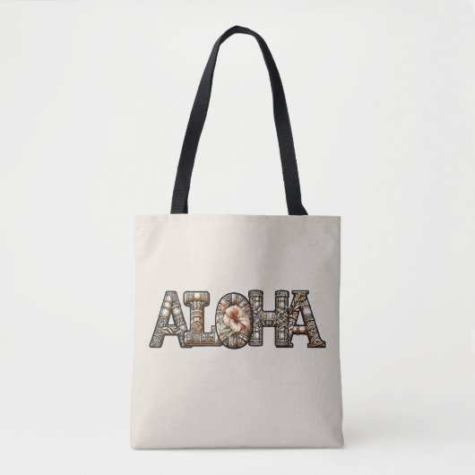 Hawaiisch-Polynesischer Aloha Bamboo Look Tasche (Vorderseite)