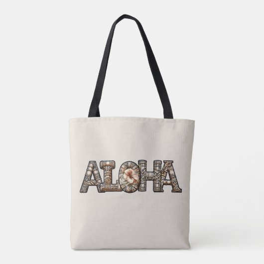 Hawaiisch-Polynesischer Aloha Bamboo Look Tasche (Rückseite)