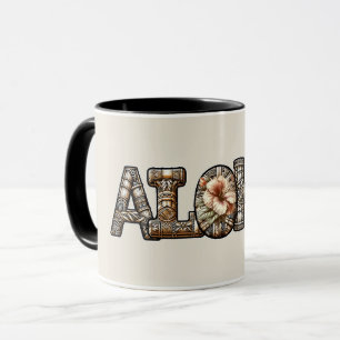 Hawaiisch-Polynesischer Aloha Bamboo Look Tasse