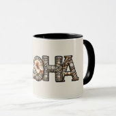 Hawaiisch-Polynesischer Aloha Bamboo Look Tasse (VorderseiteRechts)