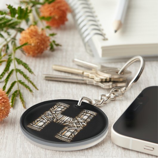 Hawaiisch-Polynesischer Aloha Letter H Custom Init Schlüsselanhänger (Vorderseite rechts)