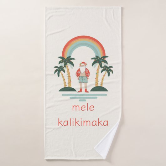 Hawaiisch/Regenbogen/Palmen Santa Badehandtuch (Badehandtuch)