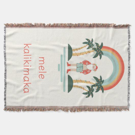 Hawaiisch/Regenbogen/Palmen Santa Decke (Vorderseite)