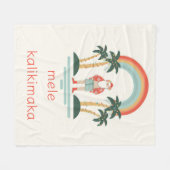 Hawaiisch/Regenbogen/Palmen Santa Fleecedecke (Vorderseite (Horizontal))