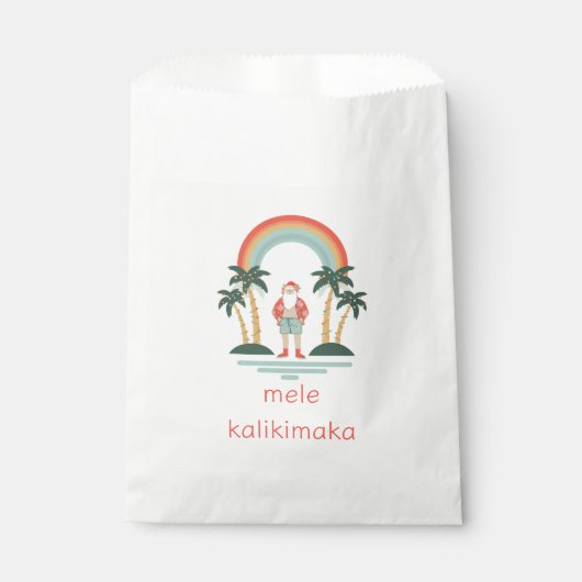 Hawaiisch/Regenbogen/Palmen Santa Geschenktütchen (Vorderseite)