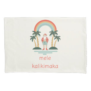 Hawaiisch/Regenbogen/Palmen Santa Kissenbezug