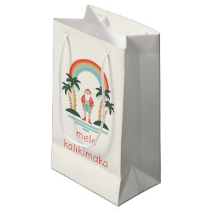 Hawaiisch/Regenbogen/Palmen Santa Kleine Geschenktüte