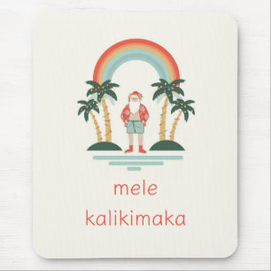 Hawaiisch/Regenbogen/Palmen Santa Mousepad