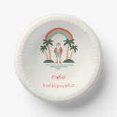 Hawaiisch/Regenbogen/Palmen Santa Pappteller (Vorderseite)