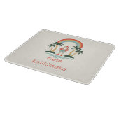 Hawaiisch/Regenbogen/Palmen Santa Schneidebrett (Ecke)