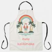 Hawaiisch/Regenbogen/Palmen Santa Schürze (Vorderseite)