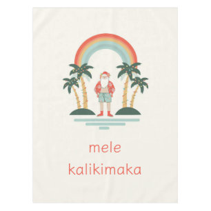 Hawaiisch/Regenbogen/Palmen Santa Tischdecke