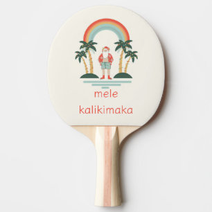 Hawaiisch/Regenbogen/Palmen Santa Tischtennis Schläger