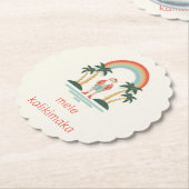 Hawaiisch/Regenbogen/Palmen Santa Untersetzer (angewinkelt)