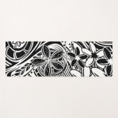 Hawaiisch - Samoan - Polynesisches Tribal Black De Yogamatte (Vorderseite (Horizontal))