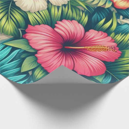 Hawaiisch/tropisch Geschenkpapier (Ecke)