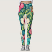 Hawaiisch/tropisch Leggings (Vorderseite)