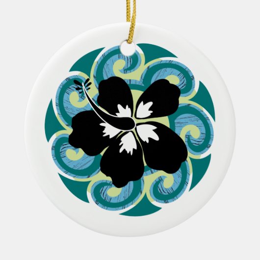 Hawaiische Blume Keramikornament (Vorne)