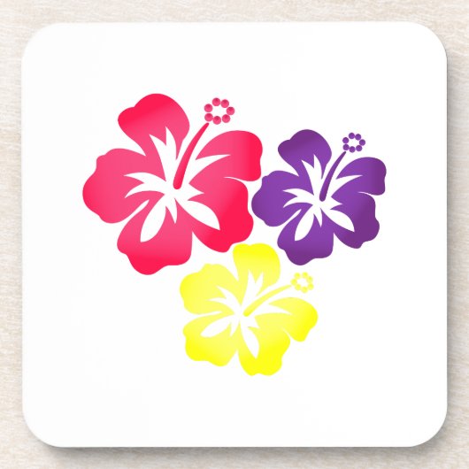 Hawaiische Blumen Getränkeuntersetzer (Vorderseite)