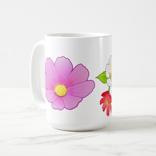Hawaiische Blumen-personalisierte Kaffee-Tassen Kaffeetasse (Vorderseite Links)