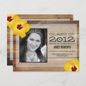 Hawaiische Foto-Abschluss-Einladung Einladung (Vorne/Hinten)