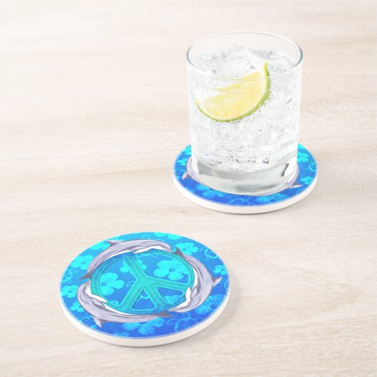 Hawaiische Friedensdelphine Untersetzer (Seite)