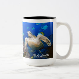 Hawaiische grüne Meeresschildkröte, Honu Zweifarbige Tasse