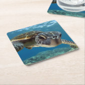 Hawaiische grüne Meeresschildkröte Rechteckiger Pappuntersetzer (angewinkelt)