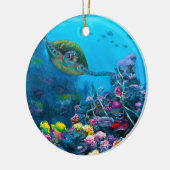 Hawaiische grüne Meeresschildkröte-tropisches Keramikornament (Links)