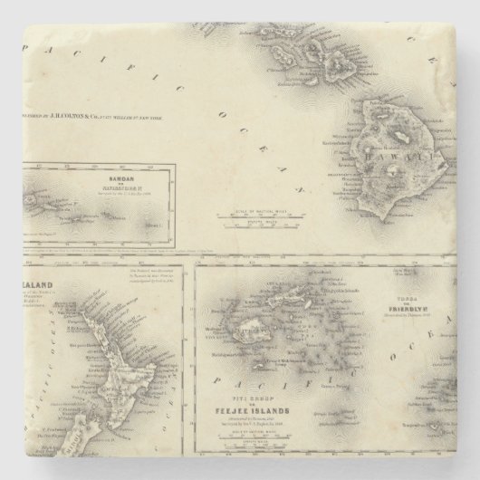 Hawaiische Gruppen-oder Sandwich-Inseln Steinuntersetzer (Vorderseite)
