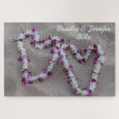 Hawaiische Herzen im Sand-Puzzlespiel Puzzle (Horizontal)