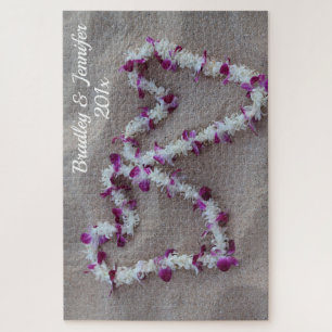 Hawaiische Herzen im Sand-Puzzlespiel Puzzle