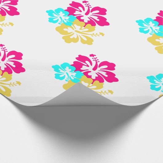 Hawaiische Hibiskus-Blumen Geschenkpapier (Ecke)