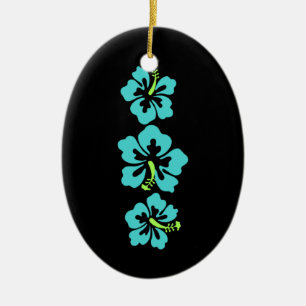 Hawaiische Hibiskus-Blumen Keramikornament