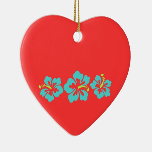 Hawaiische Hibiskus-Blumen Keramikornament (Rechts)