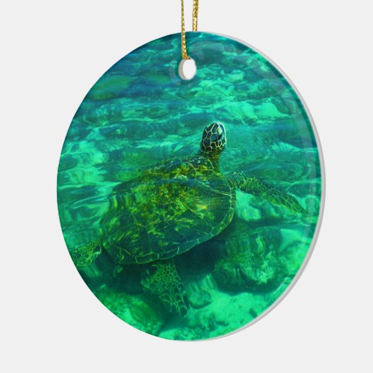 Hawaiische Honu Meeresschildkröte Keramik Ornament (Links)