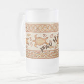 Hawaiische Honu n Fische Stammes- Pau Hana! Mattglas Bierglas (Vorderseite Links)