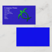 Hawaiische Honu Petroglyphe auf blauer Visitenkarte (Vorne/Hinten)