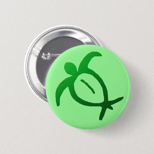 Hawaiische Honu Petroglyphe - Knopf Button (Vorne & Hinten)