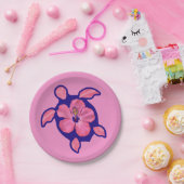 Hawaiische Honu Schildkröte und Hibiskus Pappteller (Party)