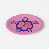 Hawaiische Honu Schildkröte und Hibiskus Pappteller (Schrägansicht)