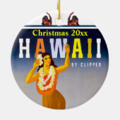 Hawaiische Hula Mädchen Mele Kalikimaka Keramikornament (Hinten)