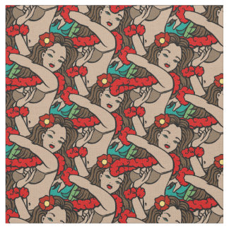 Hawaiische Hula Tänzer Stoff