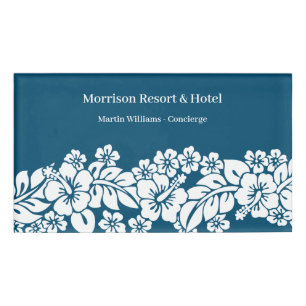 Hawaiische Insel-Art-Hotel und Namenschild