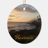 Hawaiische Insel-Sonnenuntergang-Verzierung Keramikornament (Links)