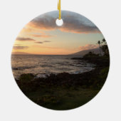 Hawaiische Insel-Sonnenuntergang-Verzierung Keramikornament (Hinten)