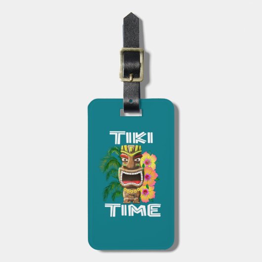 Hawaiische Inseln Tiki Statue Gepäckanhänger (Vorderseite vertikal)