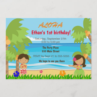 Hawaiische luau Kindergeburtstag-Party Einladung
